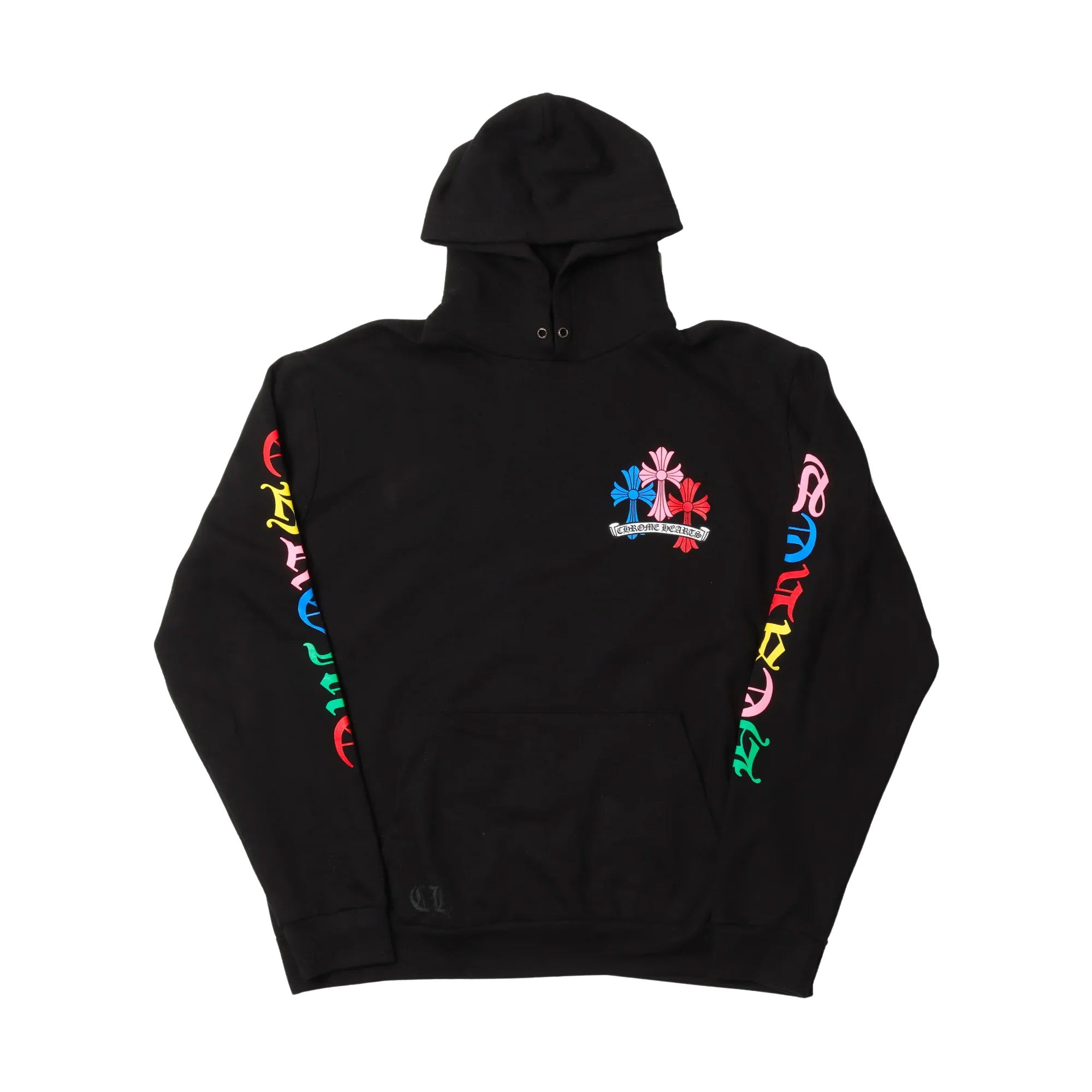 BLACK & MULTICOLOR 'CROSS CEMETERY' CHROME HEARTS HOODIE